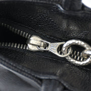 Chanel Medallion Tote Handbag Black Caviar