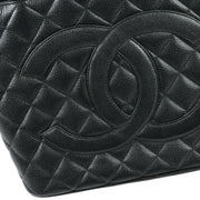 Chanel Medallion Tote Handbag Black Caviar