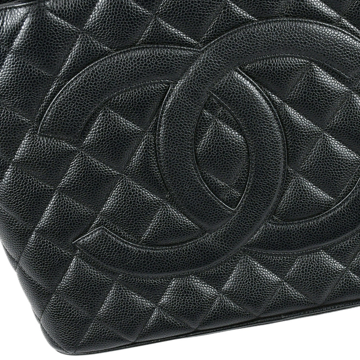 Chanel Medallion Tote Handbag Black Caviar