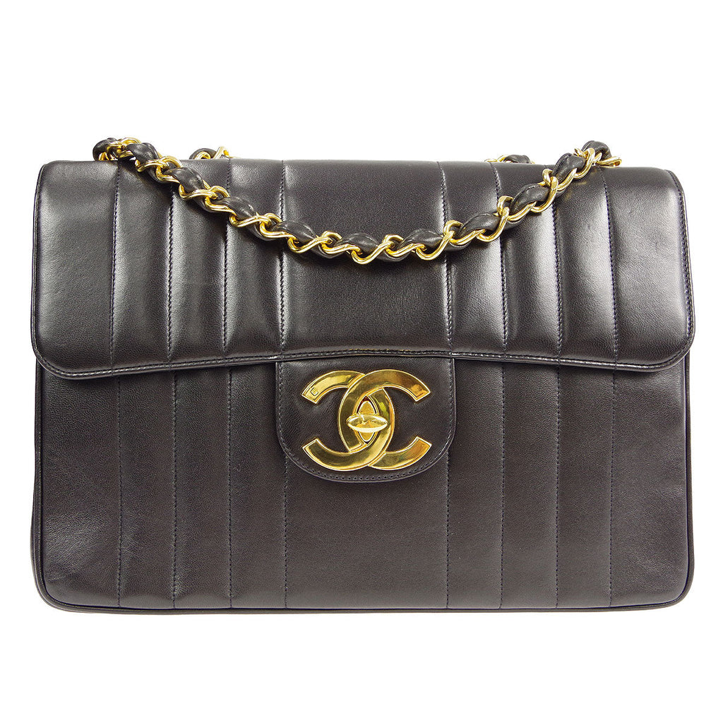 2000 Chanel Black Quilted Lambskin Vintage Medium Classic Single Flap Bag  at 1stDibs