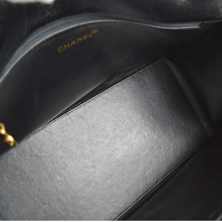 香奈儿（Chanel）1996-1997连锁手提袋35黑色鱼子酱