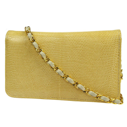 Chanel * 1986-1988 Pushlock Full Flap Mini Beige Lizard Skin