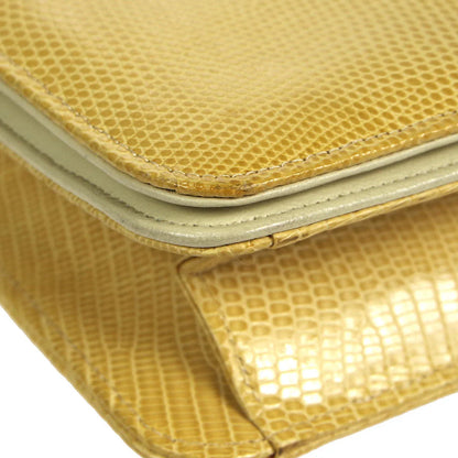 Chanel * 1986-1988 Pushlock Full Flap Mini Beige Lizard Skin