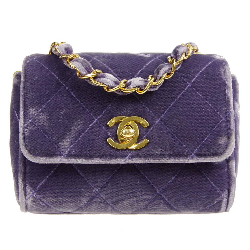 Chanel * 1994-1996 Cube Straight Flap Mini Purple Velvet – AMORE Vintage  Tokyo