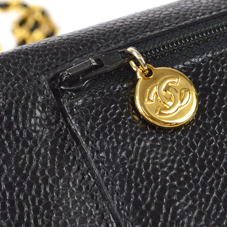 Vintage Chanel Timeless Wallet in Black Caviar Leather from France - Ruby  Lane