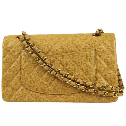 Chanel 2000-2001 Classic Double Flap Medium Beige Caviar