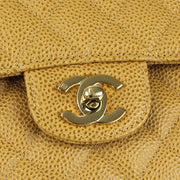 Chanel 2000-2001 Classic Double Flap Medium Beige Caviar