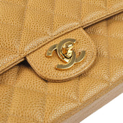 Chanel 2001-2003 Classic Double Flap Medium Beige Caviar