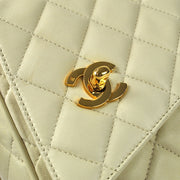 Chanel 1991-1994 Pocket Camera Bag Small Ivory Lambskin