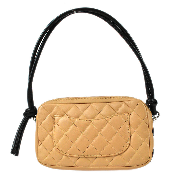 Chanel Cambon Ligne Beige Quilted Calfskin Leather Small Tote Bag