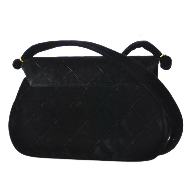Chanel 1994-1996 Shoulder Bag Black Velvet