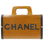 Chanel 1994-1996 Vanity Wooden Handbag Box Brown