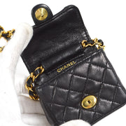 Chanel 1989-1991 Classic Flap Micro Black Lambskin