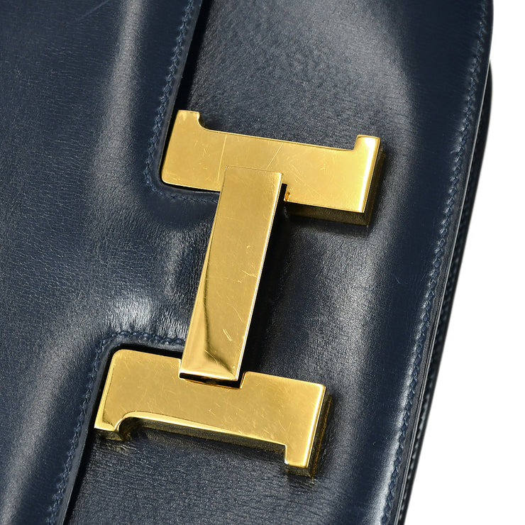 Hermes Black Box Calf Leather Gold Hardware Constance 23 Bag Hermes