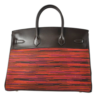 爱马仕伯金（Hermes Birkin）35 2006手提包颤音小牛紫色橙色ebene