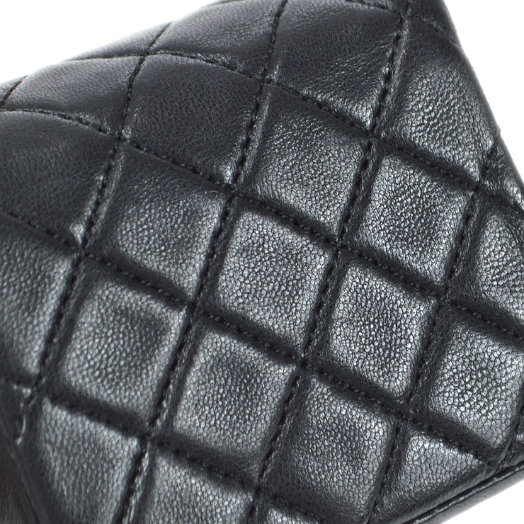 CHANEL Bag Matelasse Women's Shoulder Chain Pochette Lambskin Black Micro
