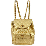 Chanel 1991-1994 Duma Chain Backpack Gold Lambskin