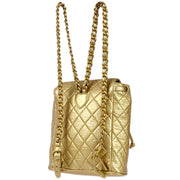 Chanel 1991-1994 Duma Chain Backpack Gold Lambskin