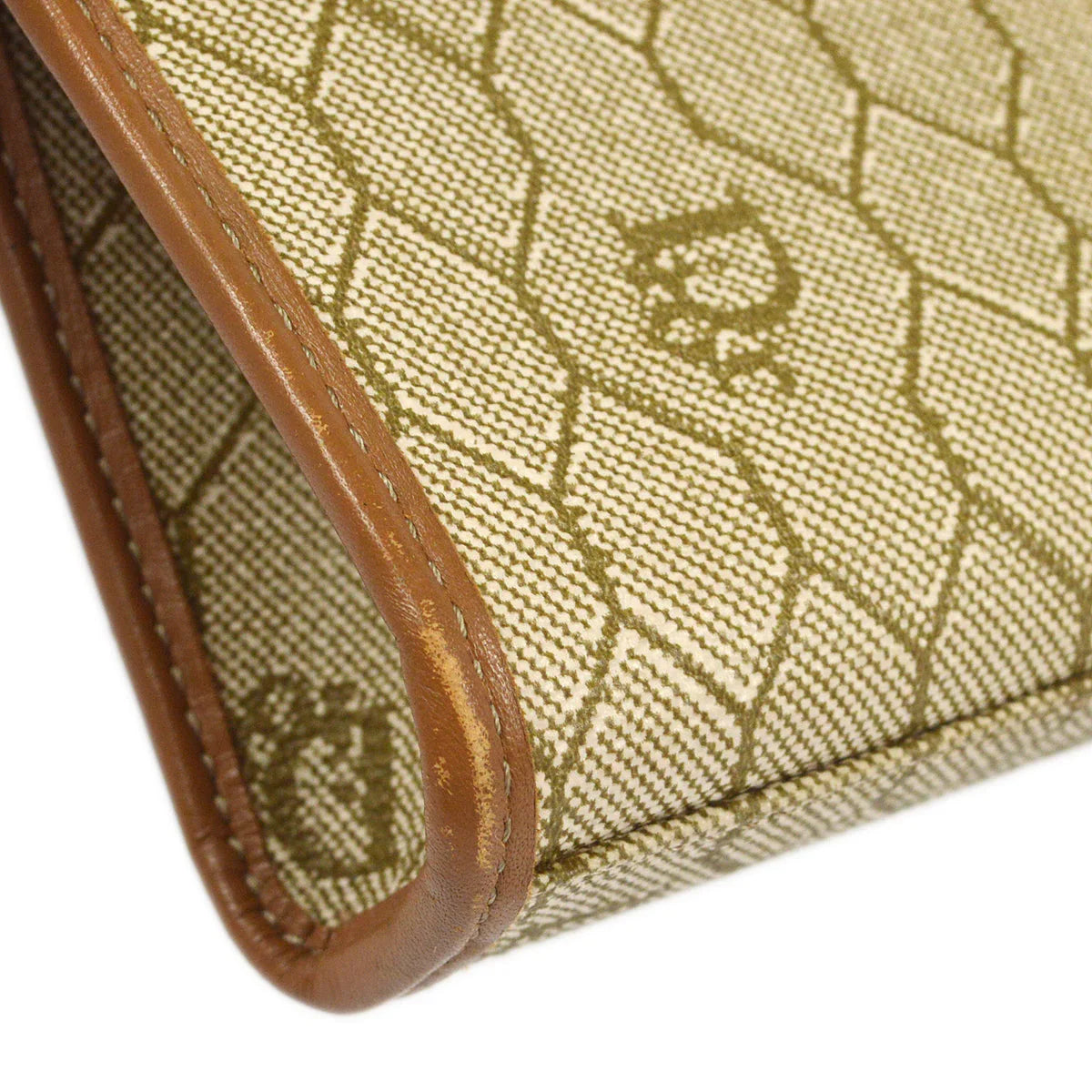 Christian Dior 1980s Honeycomb Clutch Bag Beige