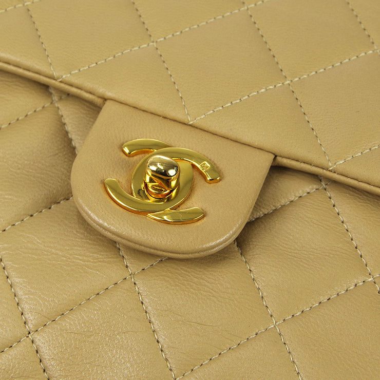 CHANEL 1989-1991 Classic Double Flap Small Beige Lambskin – AMORE