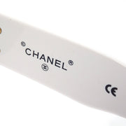 Chanel Round Sunglasses Eyewear White Small Good