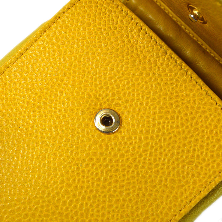 Chanel 1996-1997 Timeless Phone Case Yellow Caviar
