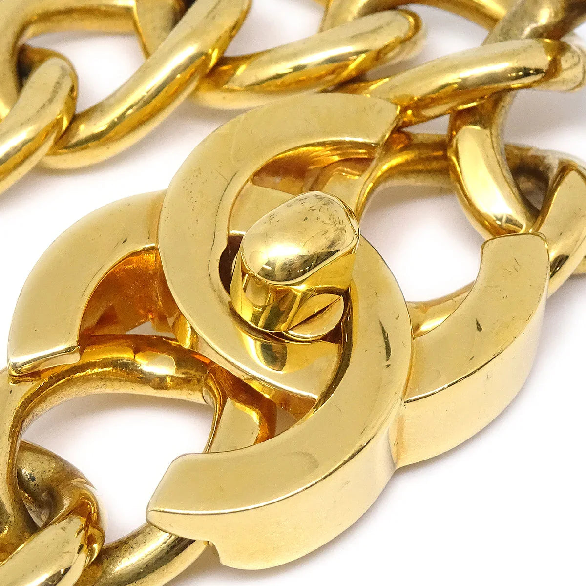 Chanel 1996 Turnlock Gold Chain Bracelet 96A