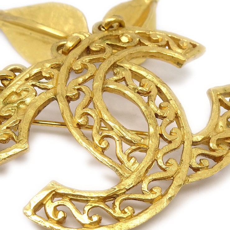 Chanel 1995 Fretwork Paisley CC Brooch