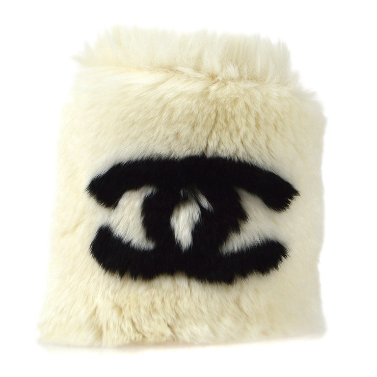 Chanel Fur Bracelet Bangle Wristband White