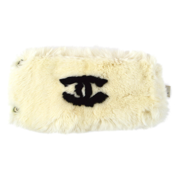 Chanel Fur Bracelet Bangle Wristband White