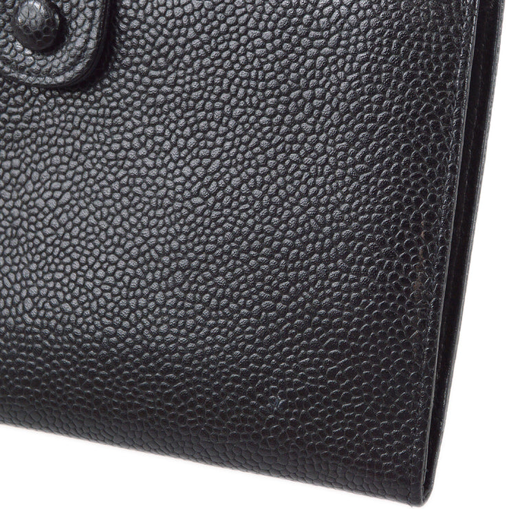 Chanel 1996-1997 Timeless Long Wallet Black Caviar