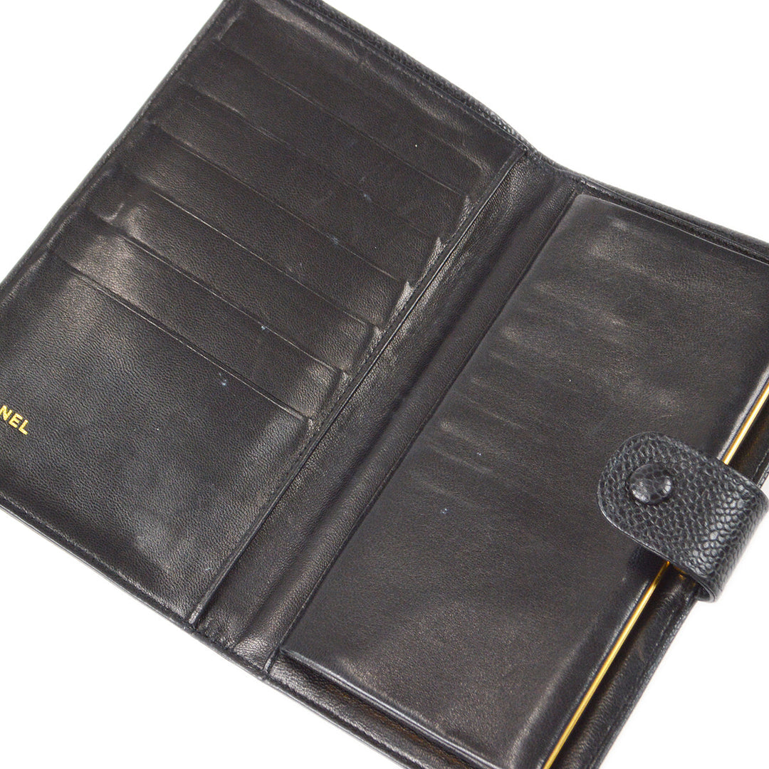 Chanel 1996-1997 Timeless Long Wallet Black Caviar – AMORE Chanel 1996-1997 Timeless Long Wallet Black Caviar – AMORE