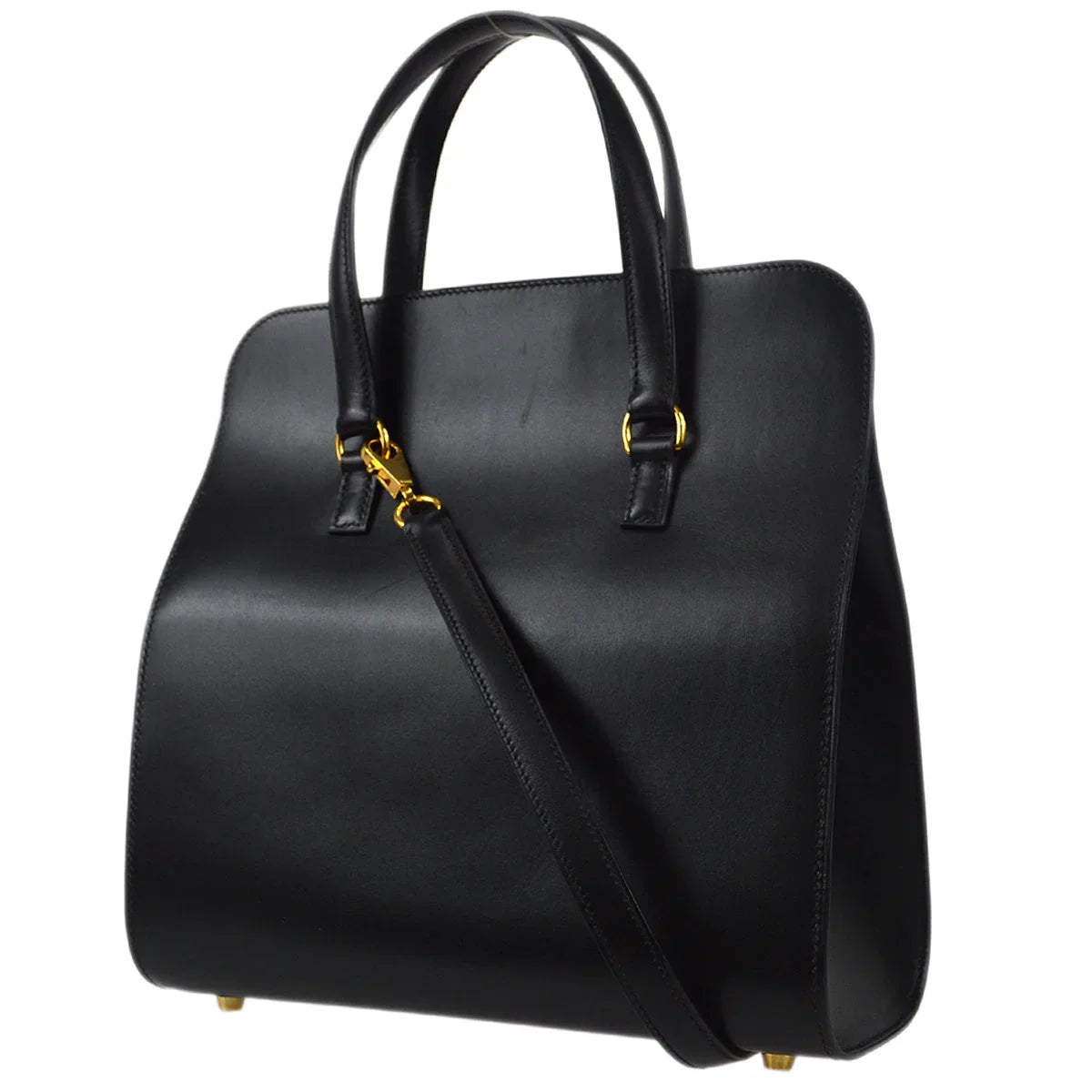 Hermes 2002 Toolbox Handbag Black Box Calf
