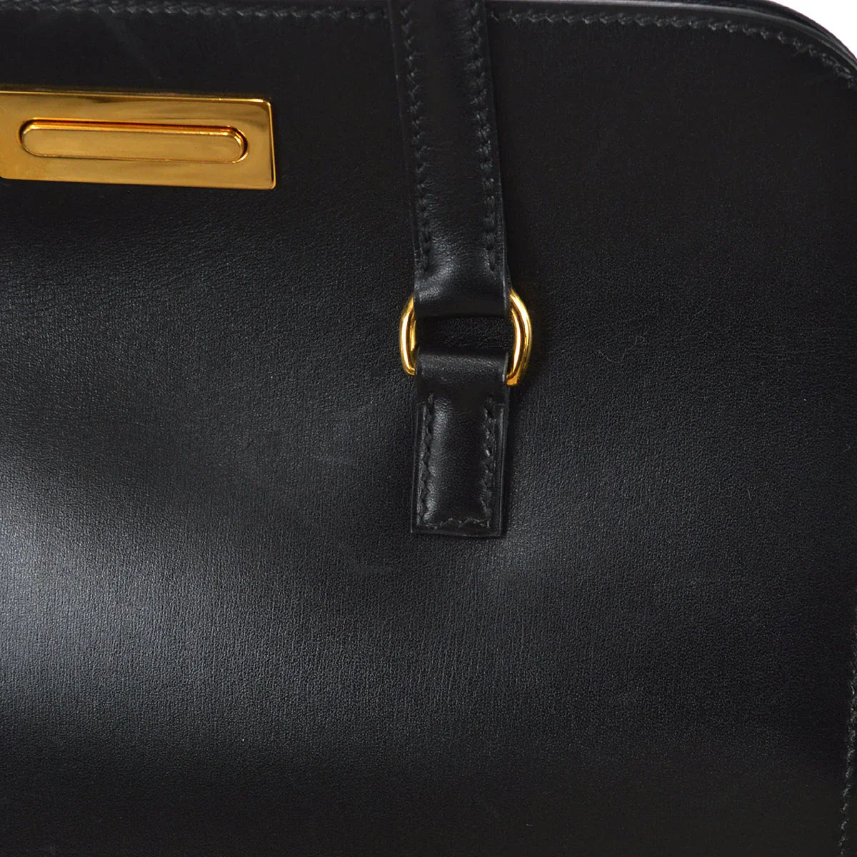 Hermes 2002 Toolbox Handbag Black Box Calf