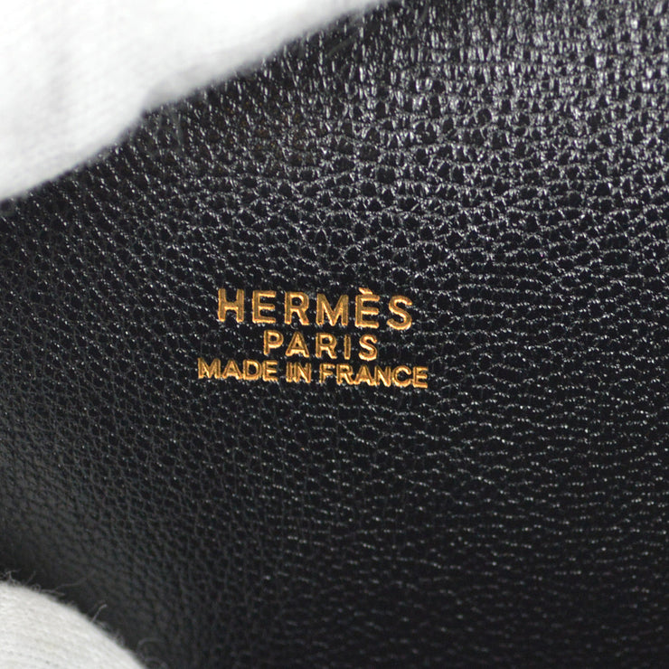 Hermes 2002ツールボックスハンドバッグブラックボックスの子牛