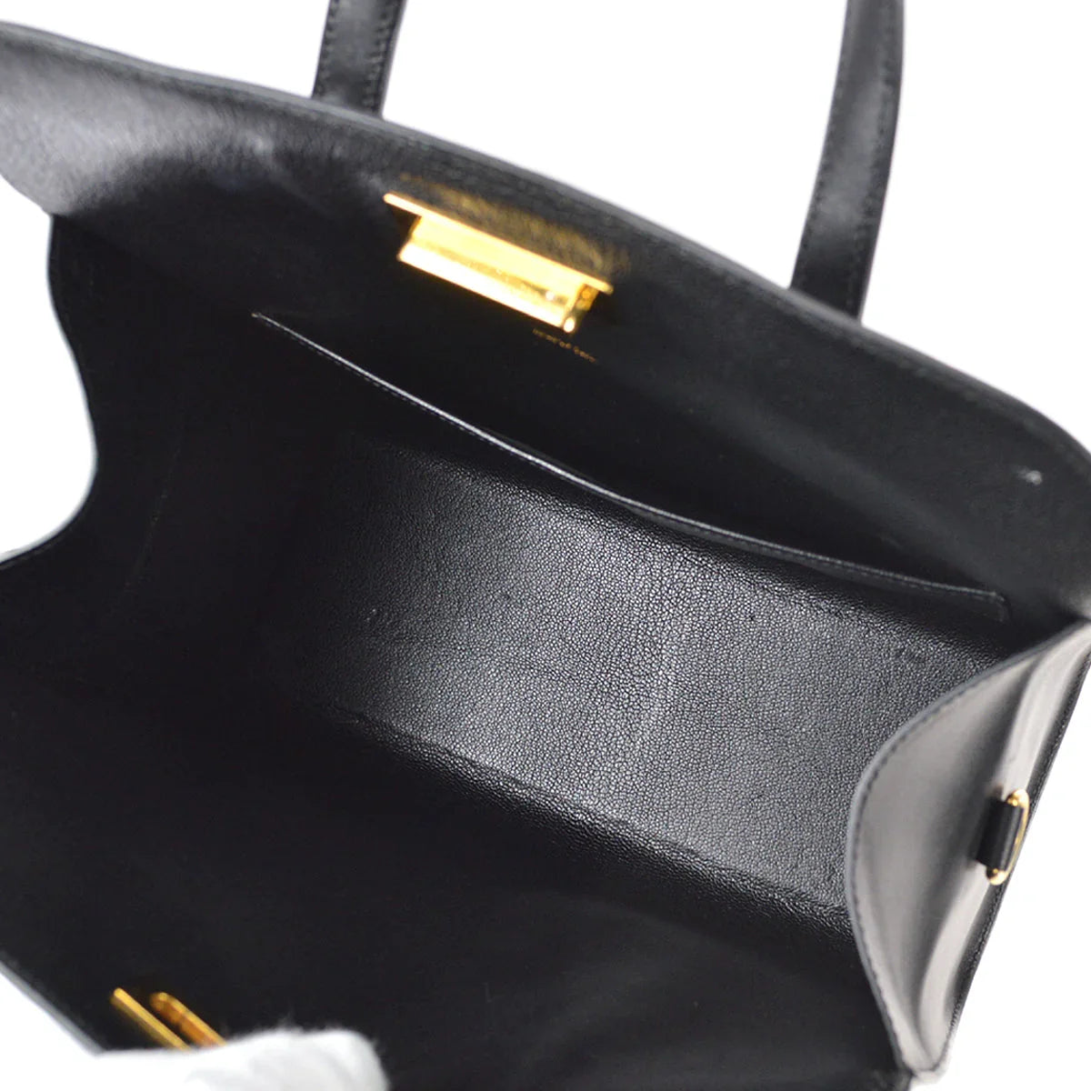 Hermes 2002 Toolbox Handbag Black Box Calf