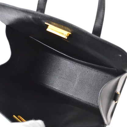 Hermes 2002 Toolbox Handbag Black Box Calf
