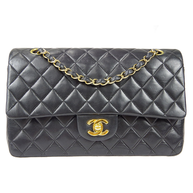 Chanel Classic Double Flap Bag, Black Lambskin, Medium | ShopShops | Off