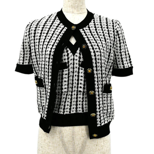 Chanel 1997 Spring tweed knitted top and cardigan #38