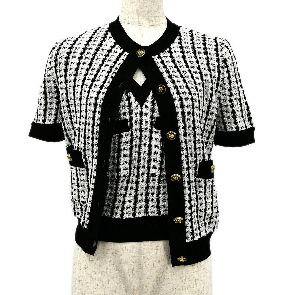 Chanel Black, Pattern Print Tweed Casual Style Hobo