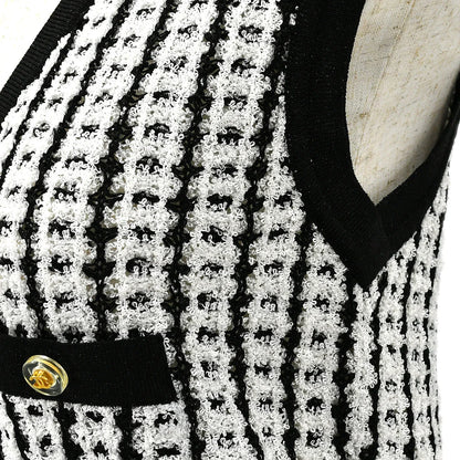 Chanel 1997 Spring tweed knitted top and cardigan #38