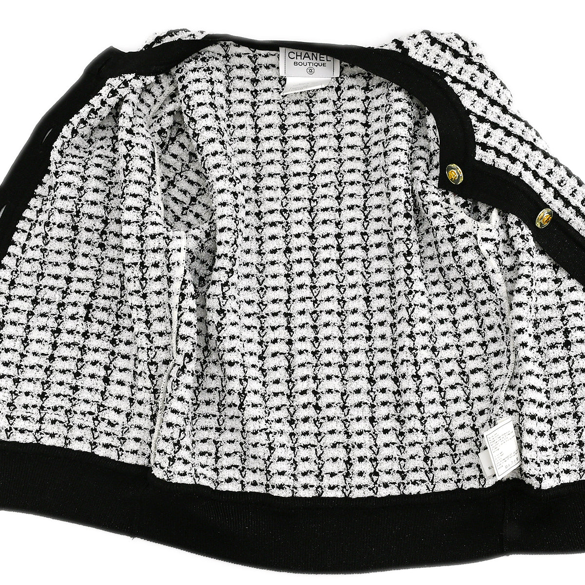 シャネル　ツイードニット CHANEL シャネル ノーカラー ツイード ニット ジャケット ココ