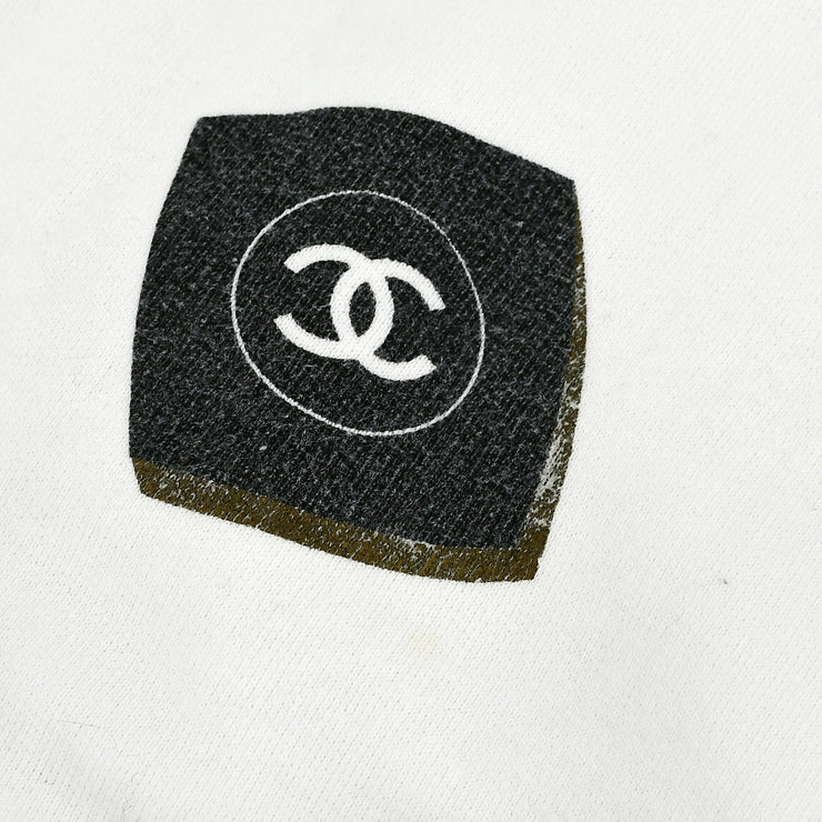 香奈儿徽标印刷棉运动衫#L