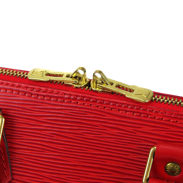 Louis Vuitton Alma PM Handbag Red EPI Leather Bag M52147 - Very Good