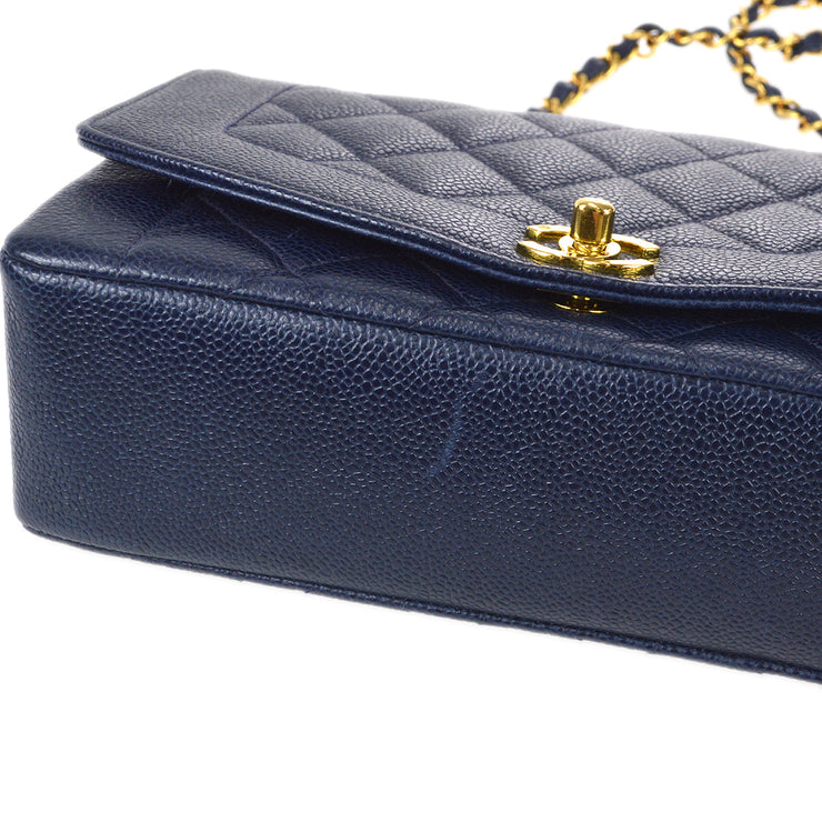 Chanel Medium Diana Chain Shoulder Bag Navy Caviar – AMORE Vintage
