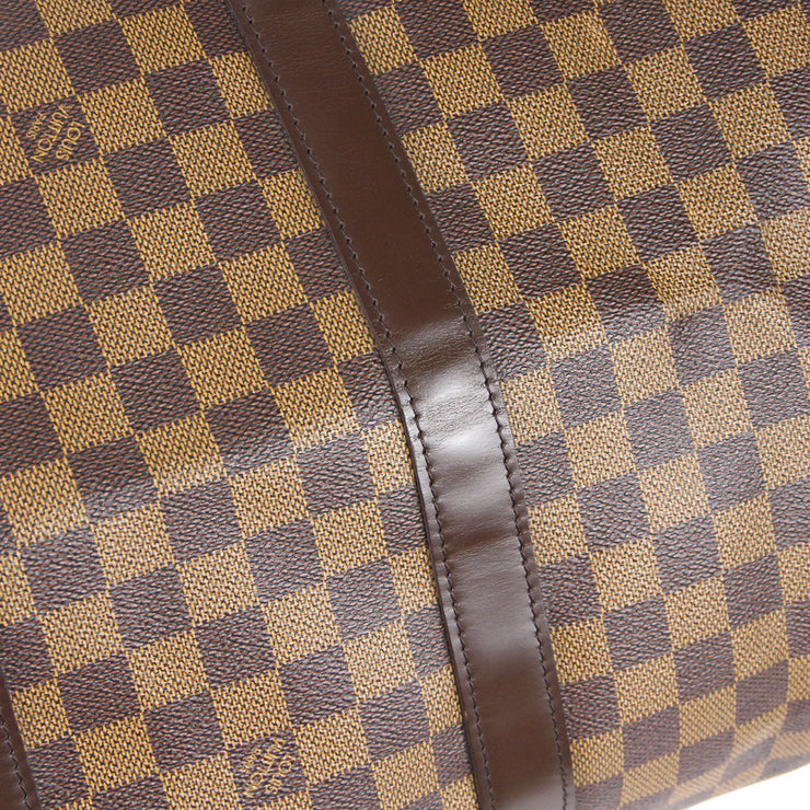 LOUIS VUITTON Keepall Bandouliere 55 Damier Ebene Travel Bag Brown