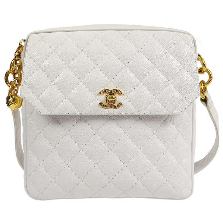 Chanel 1991-1994 Pocket Shoulder Bag Small White Caviar – AMORE
