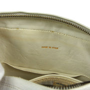Chanel 1991-1994 Pocket Shoulder Bag Small White Caviar