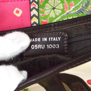 Christian Dior 2003 Saddle Handbag Satin Beige Pink Brown