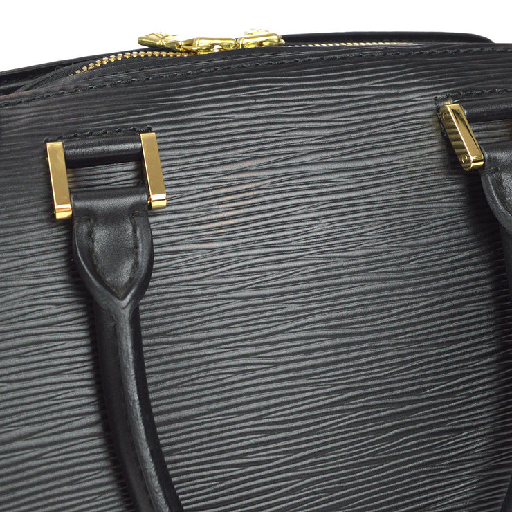 Authentic Louis Vuitton Epi Pont Neuf Handbag Black Epi Leather M52052